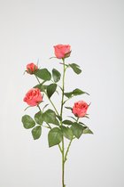 Kunstbloem - Roos - Centifolia - topkwaliteit decoratie - 2 stuks - zijden bloem - roze - 69 cm hoog