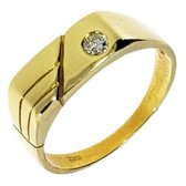 Gouden Jongensring 0.05 crt diamant 14 karaats