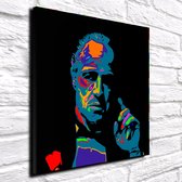 Pop Art The Godfather Acrylglas - 80 x 80 cm op Acrylaat glas + Inox Spacers / RVS afstandhouders - Popart Wanddecoratie