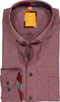 Redmond modern fit overhemd - Oxford - bordeaux rood (contrast) - Strijkvriendelijk - Boordmaat: 39/40