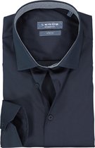 Ledub overhemd modern fit overhemd - stretch - donkerblauw (contrast) - Strijkvriendelijk - Boordmaat: 39