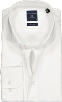 Profuomo slim fit overhemd - mouwlengte 72 cm - twill - wit - Strijkvrij - Boordmaat: 43