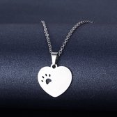 Ketting - Hondenpootje - Honden liefde - Stainless Steel - Verkleurd niet - Verstelbaar - Damesdingetjes