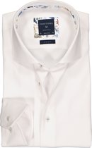 Profuomo Originale slim fit overhemd - dobby structuur - wit (contrast) - Strijkvrij - Boordmaat: 41