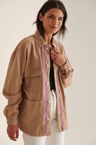 na-kd Stripe Detail Dames Jas - Maat EU 34