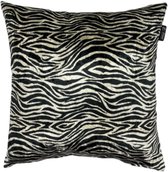 Zippi Design Zebra Art Sierkussen groot 55x55 cm Velvet, kleur zwart/wit zebra dierenprint