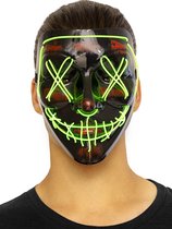 FUNIDELIA LED Halloween Masker voor volwassenen Horrorfilm - Zwart