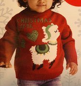 Baby Kersttrui Lama - Rood - Maat 56-62