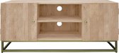 Houten TV-meubel met 2 deuren, 2 niveaus, - ASKIM