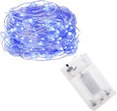 Springos Kerstverlichting | 9.9 m | Batterij  | 100 LED | Blauw