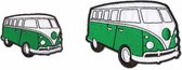 Volkswagen bus applicaties - 2 stuks - Strijk Embleem Patch - set van 2 - Groen - VW