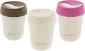 Retulp voordeelpakket Travel Cup Pink - 275 ml - Travel mug - Mok - Koffiebeker To Go
