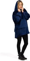 O'DADDY Hoodie deken blauw - unisex en one size fits all - fleece deken