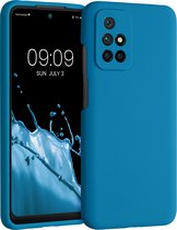 kwmobile telefoonhoesje voor Xiaomi Redmi 10 (2021 / 2022) - Hoesje met siliconen coating - Smartphone case in Caribisch blauw