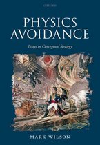 Boek 'Physics Avoidance' met op de voorkant een man in uniform die een zwaard draagt, omringd door mythische wezens en stormen.