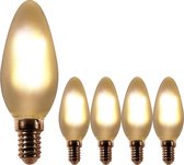 Proventa® LED kaarslamp E14 - Filament Kaars - 4W/40W - Warm wit licht - 5 lampen