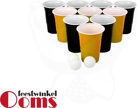 Thumbnail van een extra afbeelding van het spel American Beer Pong Set Zwart/Goud