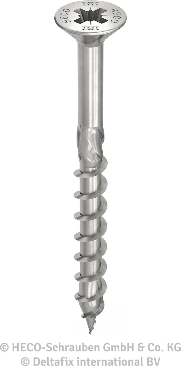 Spaanplaatschroef. 4.0x40mm. lang. pozidriv 8 stuks gebichromatiseerd