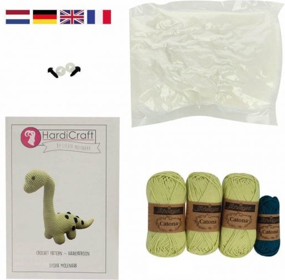 Hardicraft Brontosaurus Haakpakket - Haken - DIY - Voor Volwassenen - Knuffels - Haakpakketten — afbeelding 7