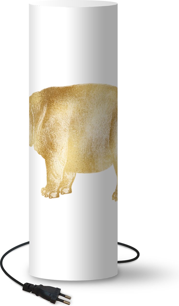 Lamp - Nachtlampje - Tafellamp slaapkamer - Vintage - Design - Nijlpaard - 50 cm hoog - Ø15.9 cm - Inclusief LED lamp