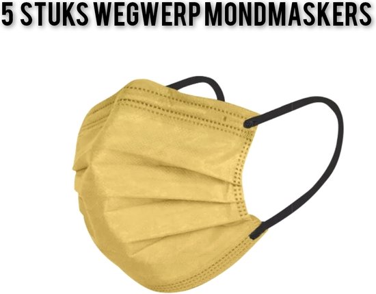 Winter wegwerp mondmaskers pastel - Oranje - per 5 stuks