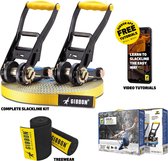 Gibbon Slackline Flowline Looptouw balanceerlijn 25m Met Boom Beschermer