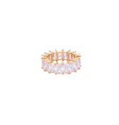 Glanzende Gouden Kubussen Design Ring - Ring met Zirkonen - Maat 17 - 14k Verguld - Dottillove