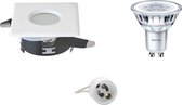 LED Spot Set - Aigi - GU10 Fitting - Waterdicht IP65 - Inbouw Vierkant - Mat Wit - 82mm - Philips - CorePro 827 36D - 3.5W - Warm Wit 2700K - BSE