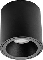 Opbouwspot Set - Prima Cliron Pro - GU10 Fitting - Opbouw Rond - Mat Zwart - Verdiept - Ø90mm - Philips - CorePro 827 36D - 5W - Warm Wit 2700K - Dimbaar