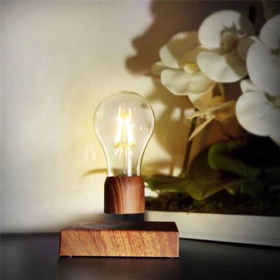 Zwevende LED lamp - Wooden look | bol.com