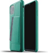 Mujjo - Full Leather Wallet iPhone 11 Pro Max | Groen,Turquoise