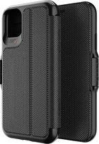 Gear4 Oxford iPhone 11 Pro Max boekhoes bookcase cover - Stevig hoesje met TPU en valbescherming - Ruimte voor pasjes - Met sluiting - Zwart | Zwart