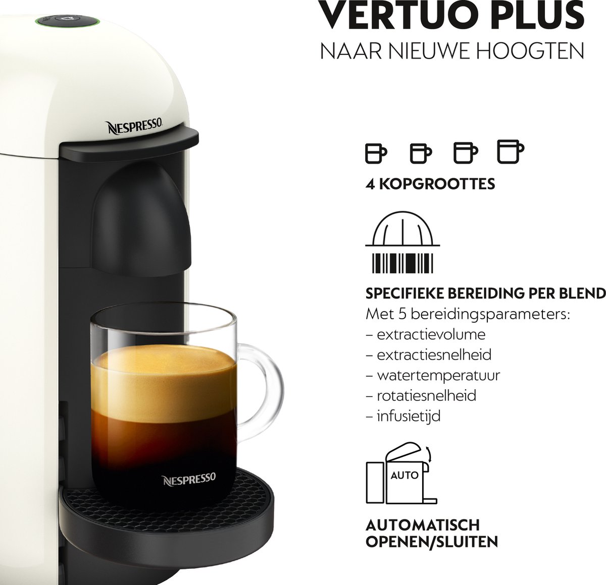 Krups Nespresso Vertuo + XN9031 - Koffiecupmachine - Wit | bol.com