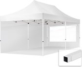 3x6 m Easy Up partytent Vouwpaviljoen, ECONOMY staal 30mm met zijwanden (panorama), wit