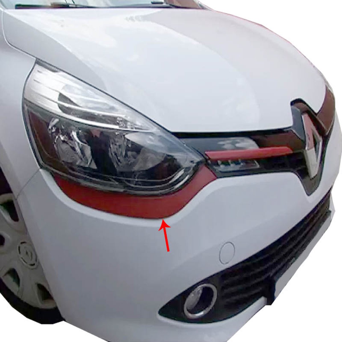 Sierlijsten koplamp onder Voor Renault Clio 4 2012-2019 (Rood)