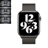 Compatible Apple Watch Bandje - Milanees Watch Bandje - Apple Watch Series 1/2/3/4/5/6/SE/7 - 42/44/45mm - Spacegrijs