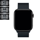 Compatible Apple Watch Bandje - Milanees Watch Bandje - Apple iWatch Series 1/2/3/4/5/6/SE/7/8 - 42/44/45mm - Middernacht