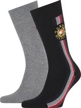Tommy Hilfiger  Sock 2-Pack Global Ribbon Crest Heren Sokken - Maat 39-42