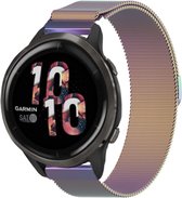 Milanees Smartwatch bandje - Geschikt voor  Garmin Venu 2 Milanese band - 45mm - Regenboog - Strap-it Horlogeband / Polsband / Armband