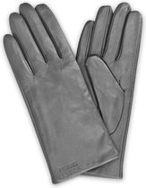 Navaris leren touchscreen handschoenen - 100% lederen handschoenen voor dames - Dameshandschoenen met zachte kasjmier wollen voering - Maat S - Grijs
