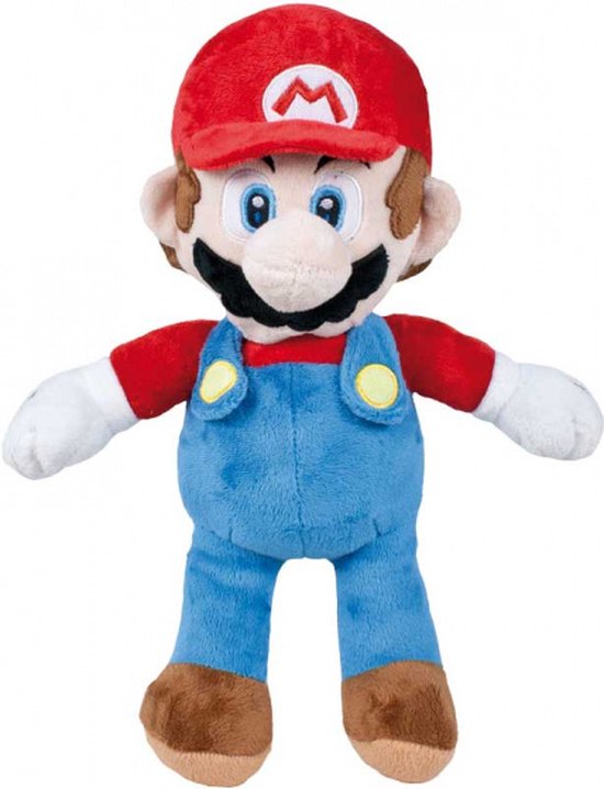 Thumbnail van een extra afbeelding van het spel knuffel Super Mario 30 cm polyester blauw/rood