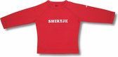 Twentyfourdips | T-shirt lange mouw baby met print 'Shirtje' | Rood | Maat 62 | In giftbox