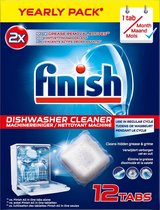 Pack de l'année du nettoyant pour lave-vaisselle Finish - 12 pastilles - Nettoyant pour machine - Nettoyant pour lave-vaisselle