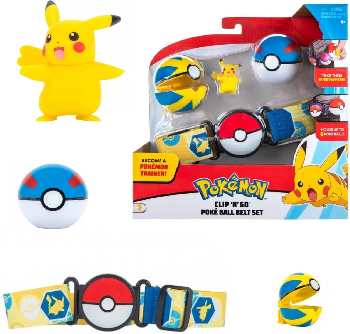Pokemon - Pokémon Clip 'N' Go 2 x Poke Ball Riem - Set Pikachu Figurine Collectible - Pokémon