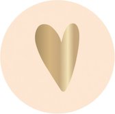 Sluitsticker – Sluitzegel Ivoor / Creme Gouden Hart Glans | Off-white – Gebroken Wit | Bedankje – Envelop | Hart - Hartje | Chique | Envelop stickers | Cadeau – Gift – Cadeauzakje