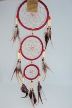 Dreamcatcher groot "Vuur" lengte 50 cm, breedte 17 cm.
