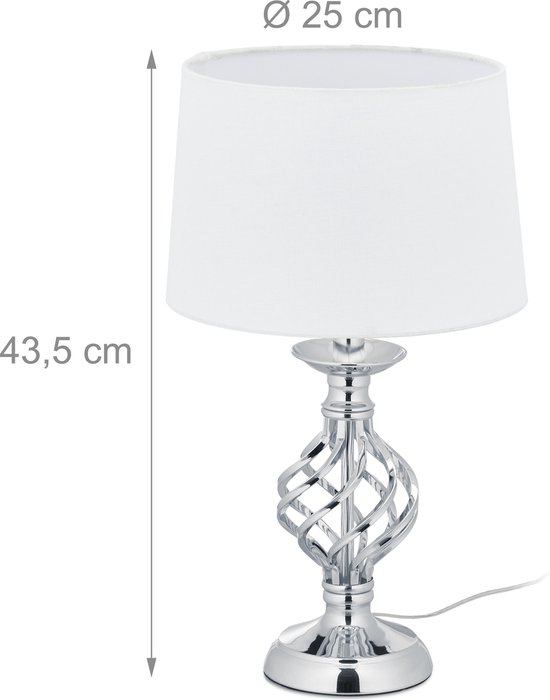 galblaas natuurkundige directory Relaxdays tafellamp touch - nachtkastlamp E14 - schemerlamp - modern design  - zilver | bol.com