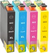 inktsjop huismerk geschikt voor Epson T502 502XL Multipack 4 stuks. Geschikt voor Epson: XP-5105, XP-5100, WF-2865DWF, WF-2860DWF