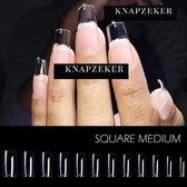 Gel Soft flex Tips Nail Extension Full Cover Squared pre shaped - square shape press on nails  - Vierkant nagels van hoge kwaliteit False Tips plaknagels met lijm nepnagels 240ps F
