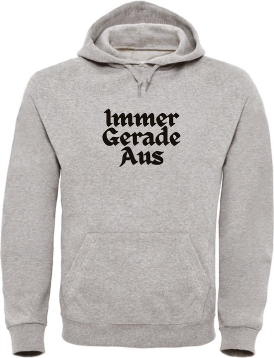 Hoodie Grijs XL - Immer gerade aus-soBAD. | Foute apres ski outfit | kleding | verkleedkleren | wintersporttruien | wintersport dames en heren